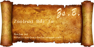 Zsolnai Béla névjegykártya